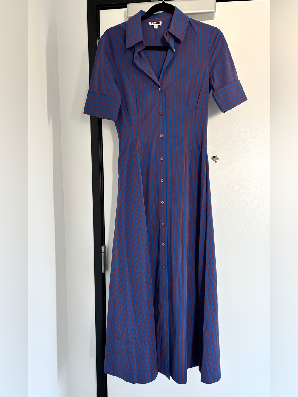 Staud Joan Atlas Stripe Maxi Dress - Size 0